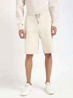 Calvin Klein - Cream Relaxed Fit Logo Mid Rise Shorts