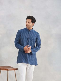Fabindia - Blue Stripes Regular Fit Kurta