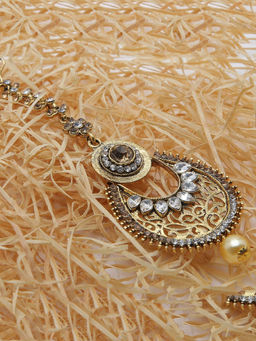 Anika's Creations - Anika's Creation Elegant Stone Studded Gold Plated Maang Tikka