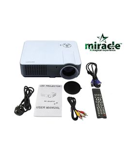MIRACLE DIGITAL - LED Projector 2200 Lumens HD Projector 1080p Display 800X480 Resolution with Remote