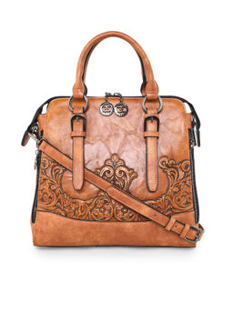 ESBEDA - Brown Color Floral Textured Handbag For Women