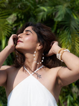 Kassa - Studio Kassa Pearl Moon Hoops Earrings