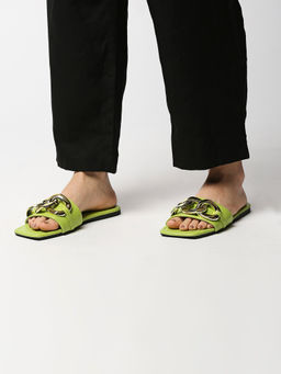 Twenty Dresses by Nykaa Fashion - Green Link It Up Sliders