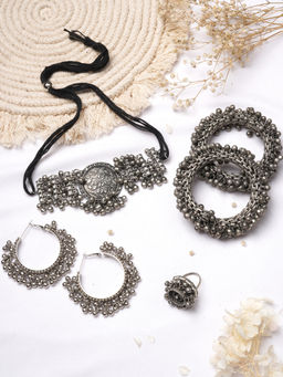 Teejh - by Joker and Witch Maitry Silver Oxidised Jewelry Gift Set