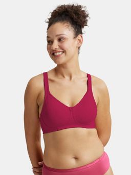 Jockey - ES24 Wirefree Non Padded Cotton Elastane Full Coverage Plus Size Bra-Beet Red