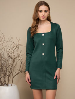 KASSUALLY - Green Bodycon Mini Dress