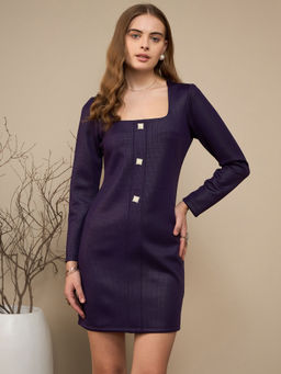 KASSUALLY - Purple Bodycon Mini Dress