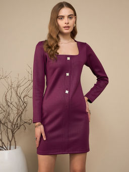 KASSUALLY - Magenta Bodycon Mini Dress