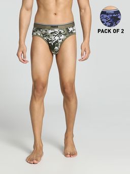 Puma - Stretch Camo Men's Blue Brief (Pack of 2)