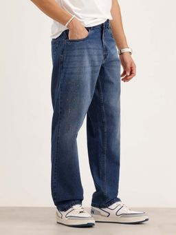 WROGN - Men Blue Anti Fit Placet Printed Jeans