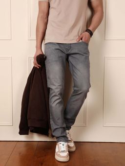 WROGN - Men Grey Faded Slim Fit Jeans