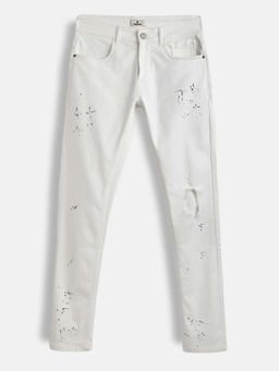 WROGN - Men White Distressed Slim Fit Jeans