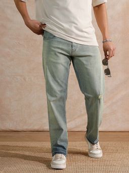 WROGN - Men Blue Distressed Heavy Fade Anti Fit Jeans