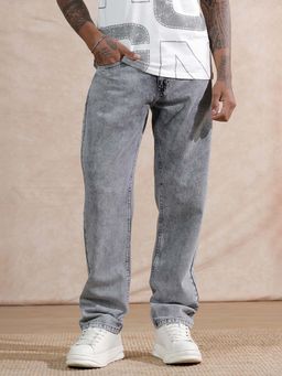 WROGN - Men Grey Heavy Fade Anti Fit Jeans