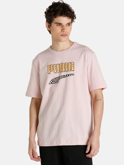 Puma - Downtown Logo Mens Pink T-Shirt
