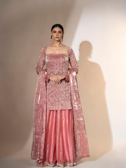 Ellemora - Rose Bliss Kurta with Palazzo and Dupatta