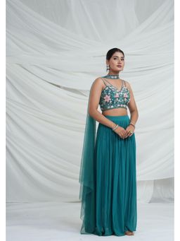 Ellemora - Green Kurta with Palazzo and Dupatta