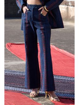 Okhai - Trefoil Cotton Twill Ajrakh Indigo Pant