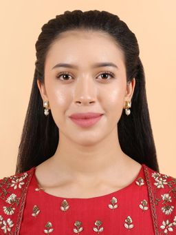 Queens Jewels - White Kundan Square Shape Drop Earrings