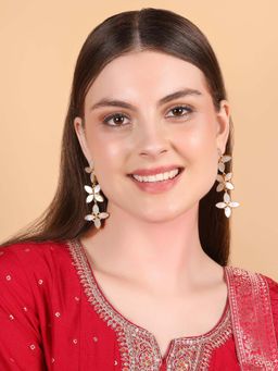 Queens Jewels - White Blossom Dangle Earrings