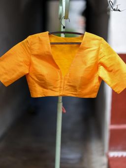 Suta - Mustard Viscose Blend Stitched Blouse