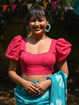 Suta - Pink Cotton Stitched Blouse