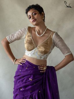 Suta - White Cotton Stitched Blouse