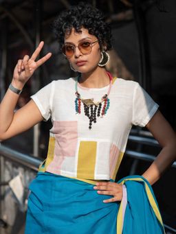 Suta - Off White Cotton Stitched Blouse