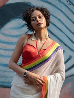 Suta - Red Viscose Modal Stitched Blouse