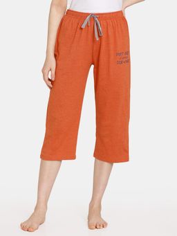 Zivame - Rosaline Reclaimed Nature Knit Cotton Capri - Copper Coin - Brown