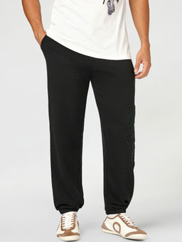 Bewakoof - Black Solid/Plain Oversized Fit Joggers