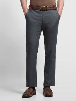 Arrow - Grey Textured Tapered Fit Trouser