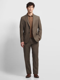 Arrow - Brown Solid/Plain Tailored Fit Blazer and Trouser