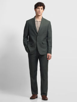 Arrow - Green Solid/Plain Tailored Fit Blazer and Trouser