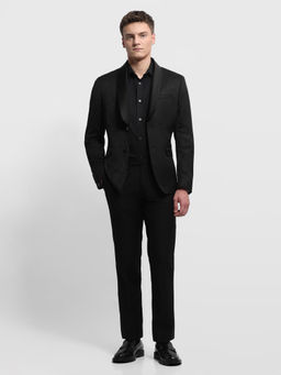 Arrow - Black Solid/Plain Tailored Fit Blazer and Trouser