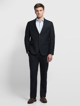 Arrow - Navy Blue Solid/Plain Tailored Fit Blazer and Trouser