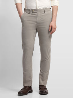 Arrow - Grey Solid/Plain Slim Fit Trouser