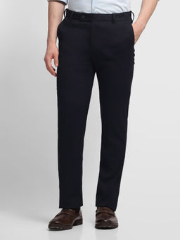 Arrow - Navy Blue Solid/Plain Straight Fit Trouser
