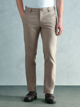 Arrow Sports - Beige Solid/Plain Slim Fit Trouser