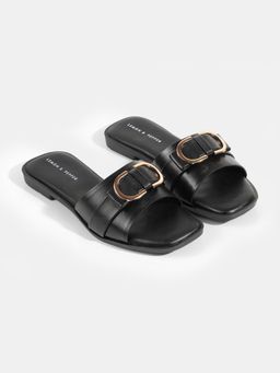 Lemon & Pepper - Minimalist Buckle Black Flats