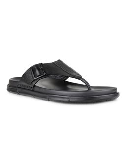 ATESBER - Men Black Casual Round Toe T-Strap Sandals