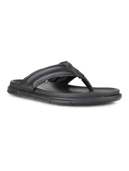 ATESBER - Men Black Casual Round Toe T-Strap Sandals