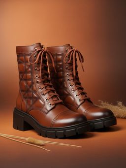 EZOK - Women Brown Leather Chelsea Boots