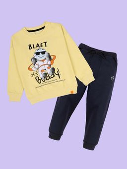 KiddoPanti - Blue Blast Buddy Print Sweatshirt with Joggers
