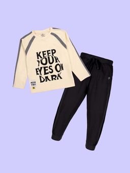 KiddoPanti - Cotton Printed T-Shirt with Joggers