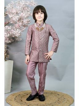 Ahhaaaa - Lavender Woven Brocade Jodhpuri and Trouser with Mala