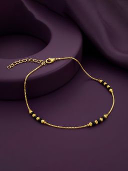GIVA - Silver Golden Moonlit Beaded Anklet