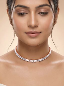 GIVA - Silver Rose Gold Dazzling Choker