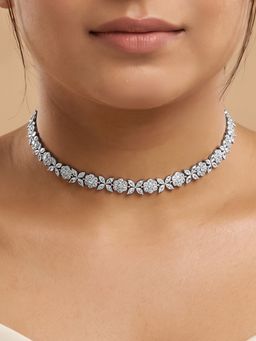 GIVA - Silver Floral Shine Choker