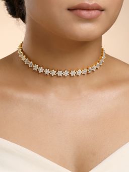 GIVA - Silver Golden Flora Belle Choker